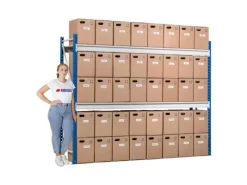 Weitspannregal Maximus Pro Grundregal HxBxT 350 x 175 x 80 cm 5 Ebenen Spanplatten Fachboden Fachlast 770 kg Lichtblau & Lichtgrau*PROREGAL Outlet