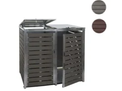 XL 2er/4er Mülltonnenverkleidung HxBxT 117x144x102 cm Mülltonnenbox Mülltonnenabdeckung WPC Edelstahl 88kg*PROREGAL Outlet