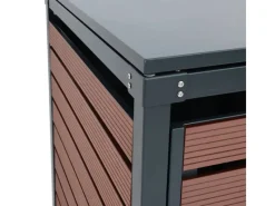 PROREGAL Weitere Ordnungssysteme Für Den Garten|XL 2er-/4er-Mülltonnenverkleidung HxBxT 119x140x102 cm Walnuss-Holzoptik Mülltonnenbox Mülltonnenabdeckung WPC Metall 86kg