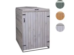 PROREGAL Weitere Ordnungssysteme Für Den Garten|XL 1er-/2er-Mülltonnenverkleidung HxBxT 126x79,5x98 cm Grau-Weiß Mülltonnenbox Mülltonnenabdeckung Holz