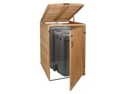 XL 1er-/2er-Mülltonnenverkleidung HxBxT 126x79,5x98 cm Mülltonnenbox Mülltonnenabdeckung Holz*PROREGAL Sale