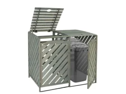 PROREGAL Weitere Ordnungssysteme Für Den Garten|XL 2er-/4er-Mülltonnenverkleidung HxBxT 121x133x98 cm Mülltonnenbox Mülltonnenabdeckung Holz -Zertifziert