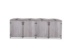 PROREGAL Weitere Ordnungssysteme Für Den Garten|XL 4er-/8er-Mülltonnenverkleidung HxBxT 126x316x98 cm Mülltonnenbox Mülltonnenabdeckung Holz