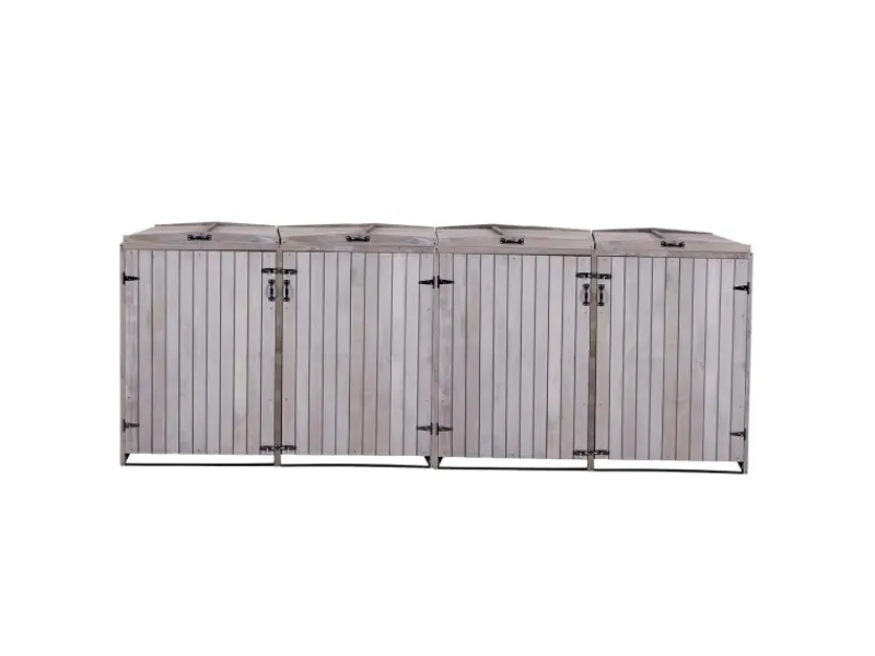 PROREGAL Weitere Ordnungssysteme Für Den Garten|XL 4er-/8er-Mülltonnenverkleidung HxBxT 126x316x98 cm Mülltonnenbox Mülltonnenabdeckung Holz