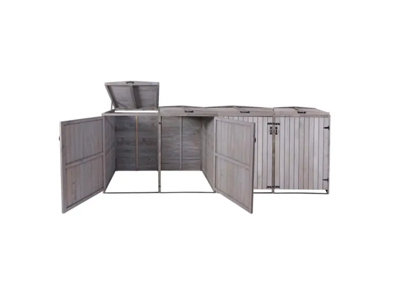 PROREGAL Weitere Ordnungssysteme Für Den Garten|XL 4er-/8er-Mülltonnenverkleidung HxBxT 126x316x98 cm Mülltonnenbox Mülltonnenabdeckung Holz