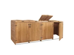 PROREGAL Weitere Ordnungssysteme Für Den Garten|XL 4er-/8er-Mülltonnenverkleidung HxBxT 126x316x98 cm Mülltonnenbox Mülltonnenabdeckung Holz