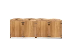 PROREGAL Weitere Ordnungssysteme Für Den Garten|XL 4er-/8er-Mülltonnenverkleidung HxBxT 126x316x98 cm Mülltonnenbox Mülltonnenabdeckung Holz