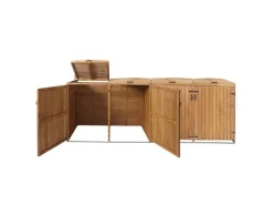 PROREGAL Weitere Ordnungssysteme Für Den Garten|XL 4er-/8er-Mülltonnenverkleidung HxBxT 126x316x98 cm Mülltonnenbox Mülltonnenabdeckung Holz