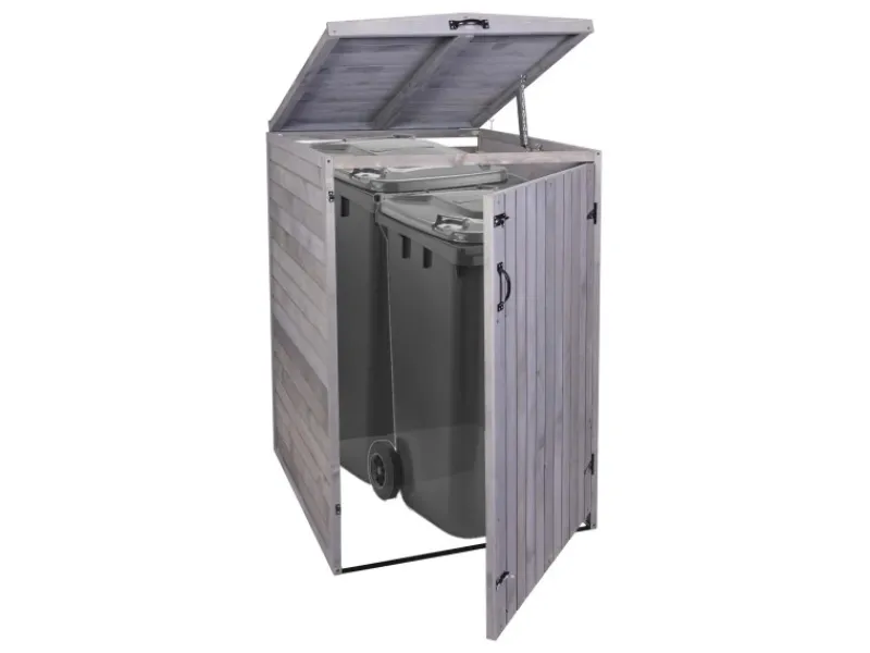 PROREGAL Weitere Ordnungssysteme Für Den Garten|XL 1er-/2er-Mülltonnenverkleidung HxBxT 126x79,5x98 cm Mülltonnenbox Mülltonnenabdeckung Holz