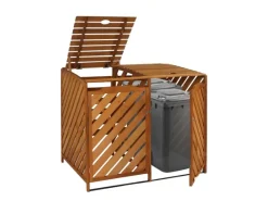 PROREGAL Weitere Ordnungssysteme Für Den Garten|XL 2er-/4er-Mülltonnenverkleidung HxBxT 121x133x98 cm Mülltonnenbox Mülltonnenabdeckung Holz