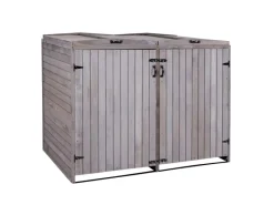 XL 2er-/4er-Mülltonnenverkleidung HxBxT 126x158x98 cm Mülltonnenbox Mülltonnenabdeckung Holz*PROREGAL Clearance