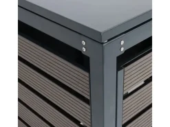 XL 2er-/4er-Mülltonnenverkleidung HxBxT 119x140x102 cm Mülltonnenbox Mülltonnenabdeckung WPC Metall 86kg*PROREGAL New