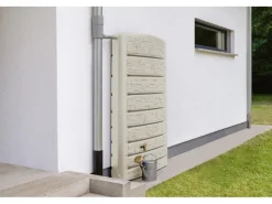 4rain Regenwasser-Nutzung|Wandtank Extra Slim Stone Decor 400 l