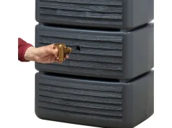 4rain Regenwasser-Nutzung|Wandtank Slim Wood Decor 330 l Graphite Grey