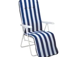 Best Freizeitmöbel Sonnenliegen|Relax-Liegestuhl Chiemsee Blau-Weiß