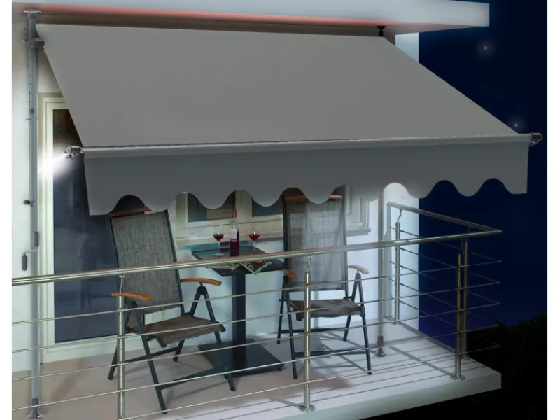 Renville Fallarmmarkise 2x1,5m Anthrazit mit LED-Beleuchtung* Sale