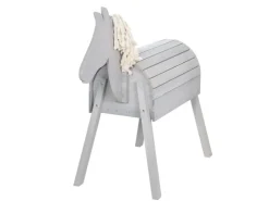 Gartenspielgeräte|roba Spiel- & Voltigierpferd Sheddie in Grauem Massivholz mit Rückenhöhe 70 cm