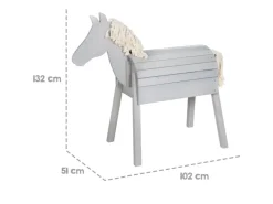 Gartenspielgeräte|roba Spiel- & Voltigierpferd Sheddie in Grauem Massivholz mit Rückenhöhe 70 cm