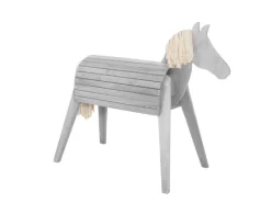 Gartenspielgeräte|Outdoor-Spielzeug|roba Spiel- & Voltigierpferd Sheddie in Grauem Massivholz mit Rückenhöhe 88,5 cm