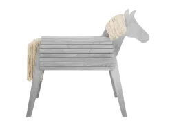 Gartenspielgeräte|Outdoor-Spielzeug|roba Spiel- & Voltigierpferd Sheddie in Grauem Massivholz mit Rückenhöhe 88,5 cm