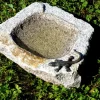 Granit-Vogeltränke mit Bronze-Skulptur Eidechse*Rottenecker Outlet