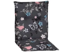 Beo Strandkörbe|Gartenstuhlauflagen|Saumauflage Niedriglehner Bregenz Grau mit Blümchen