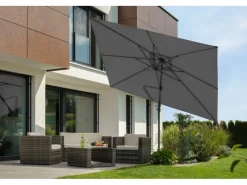 Schneider Schirme Sonnenschirme|Schneider Ampelschirm 350 cm x 260 cm Anthrazit mit Kurbelmechanik