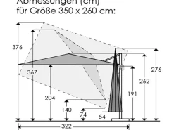 Schneider Schirme Sonnenschirme|Schneider Ampelschirm 350 cm x 260 cm Anthrazit mit Kurbelmechanik