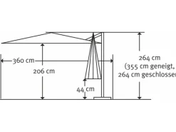 Schneider Ampelschirm 300 cm x 300 cm Natur mit Kurbelmechanik*Schneider Schirme Outlet