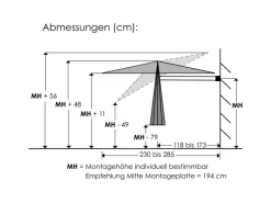 Schneider Ampelschirm Muro Ø 250 cm Silber-Grau mit Handöffner*Schneider Schirme
