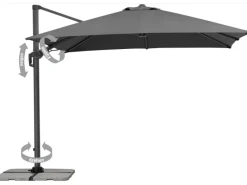 Schneider Ampelschirm Rhodos 300 cm x 300 cm Anthrazit mit Kurbelmechanik*Schneider Schirme Online