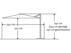 Schneider Ampelschirm Rhodos Junior 270 cm x 270 cm mit Kurbelmechanik*Schneider Schirme Best