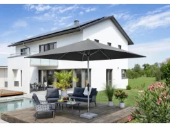 Schneider Schirme Sonnenschirme|Schneider Balkonschirme 325 cm x 325 cm Anthrazit mit Kurbelmechanik