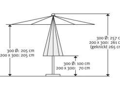 Schneider Balkonschirme Malaga 300 cmx 200 cm mit Seilzugmechanik*Schneider Schirme Outlet