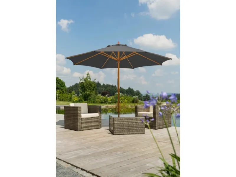 Schneider Schirme Sonnenschirme|Schneider Marktschirm Ø 300 cm Anthrazit mit Seilzugmechanik