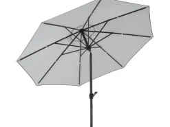 Schneider Marktschirm Ø 300 cm Silbergrau mit Kurbelmechanik*Schneider Schirme Outlet