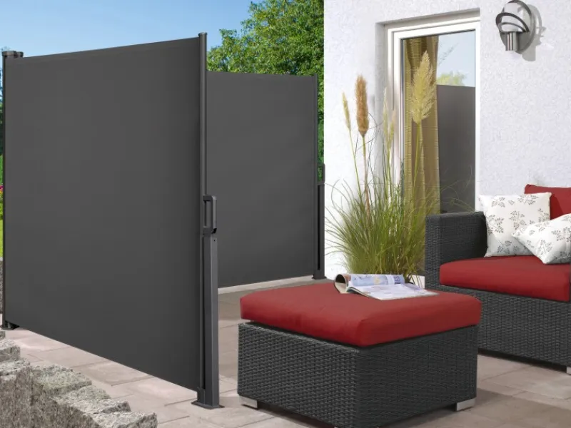 Markisen|Seitenmarkise Cordoba 2-seitig je 3x1,5m Anthrazit