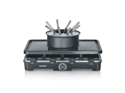 Severin Tischgrills|Raclette-Fondue Kombination RG 2347 mit Grillplatte 1.400 W