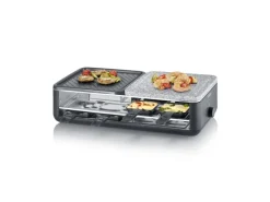 Severin Tischgrills|Raclette-Grill RG 2366 Black Line Lite Naturstein & Grillfläche 1.300 W