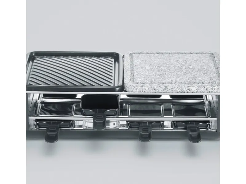 Severin Tischgrills|Raclette-Grill RG 2366 Black Line Lite Naturstein & Grillfläche 1.300 W