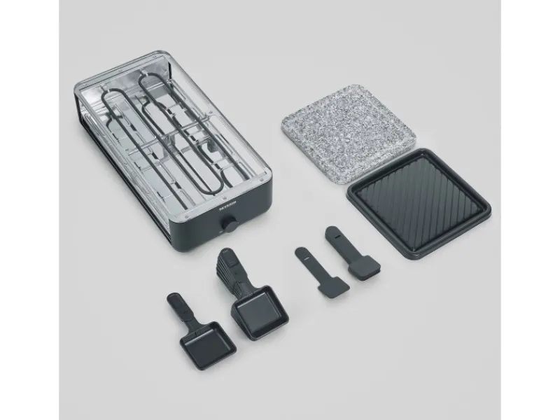 Severin Tischgrills|Raclette-Grill RG 2366 Black Line Lite Naturstein & Grillfläche 1.300 W