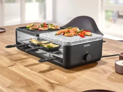 Severin Tischgrills|Raclette-Grill RG 2366 Black Line Lite Naturstein & Grillfläche 1.300 W
