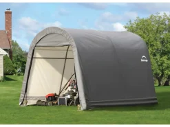 Shelter Logic Gartenschränke|Laubbläser|ShelterLogic Foliengerätehaus 9 m² Grau 300 cm x 300 cm