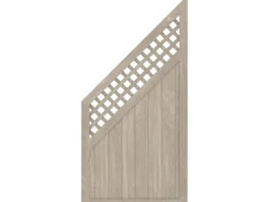 TraumGarten Balkonsichtschutz|Sichtschutzzaun Anschlusselement Longlife Riva Gitter Polareiche 90 x 180/90 cm