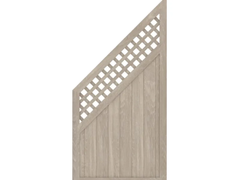 TraumGarten Balkonsichtschutz|Sichtschutzzaun Anschlusselement Longlife Riva Gitter Polareiche 90 x 180/90 cm