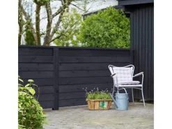 Sichtschutzzaun Klink Nadelholz Schwarz 174 cm x 129 cm*Plus Discount