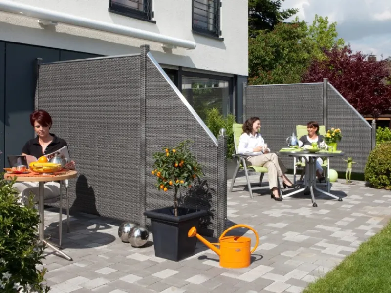 Sichtschuzzaun Element Weave Rechteck Anthrazit 88 cm x 178 cm*TraumGarten New