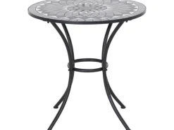 Siena Garden Gartentische|Gartentisch Como Rund Grau 60 cm x 60 cm