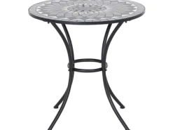 Siena Garden Gartentische|Gartentisch Como Rund Grau 60 cm x 60 cm