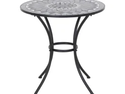 Siena Garden Gartentische|Gartentisch Como Rund Grau 60 cm x 60 cm